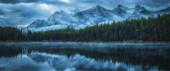 Nature Forest River Clouds Fog Reflections