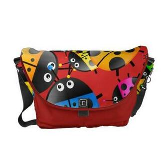 Colourful Cute Cartoon Ladybug Wallpaper Courier Bags