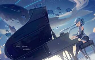 Wallpaper Girl Anime Art Kit Piano Vocaloid Image For