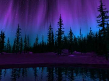Purple Northern Lights Wallpaper On