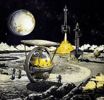 Retro Space Art Wallpaper HD Jpg