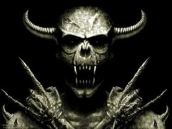 Rocken Out Demon Skeleton Wallpaper