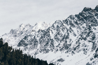 Glacier Mountains Covered In Snow 4k Wallpaper HD Nature