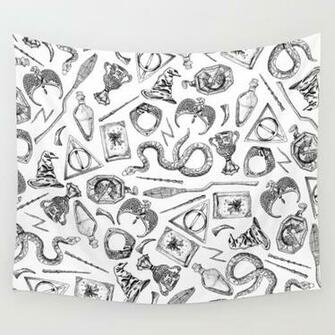 Harry Potter Horcruxes And Items Wall Tapestry By Gorillawolf