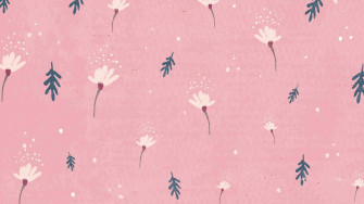 Soft Aesthetic Flower And Leaf Seamless Computer