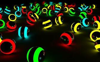 Neon 3d Balls Wallpaper HD