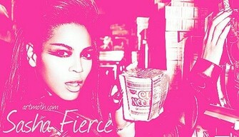 Beyonce Sasha Fierce Pink Tint Background