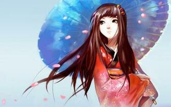 Japanese Anime Girl Umbrella Wallpaper