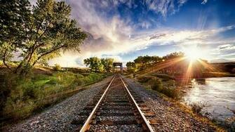 Sunshine Above The Railway Line Wallpaper