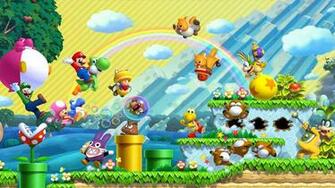 New Super Mario Bros U Deluxe Characters Wallpaper
