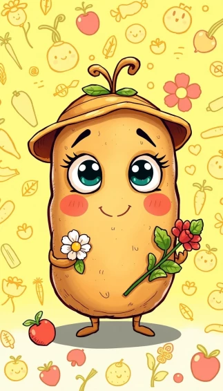 Cute Potato Wallpaper