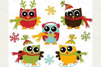 Christmas Owls Illustrations On Creative Market