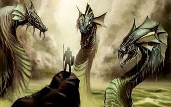 Warriors Challenging The Dragons Wallpaper