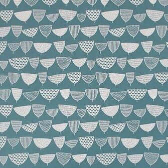 Missprint Allsorts Serge Navy Blue Flower Wallpaper