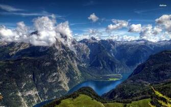 Lake Konigsee Bavarian Alps Germany Wallpaper Nature