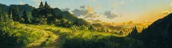 High Res Dual Screen Studio Ghibli Desktop Wallpaper