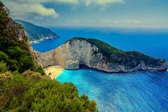 Image Greece Zakynthos Sea Crag Nature Coast From Above