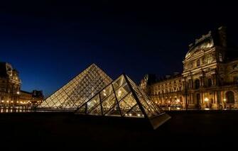 Wallpaper Light Night The City France Paris Louvre