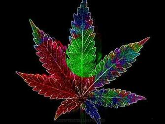 Psychadelic Weed Leaf Weedpad Wallpaper