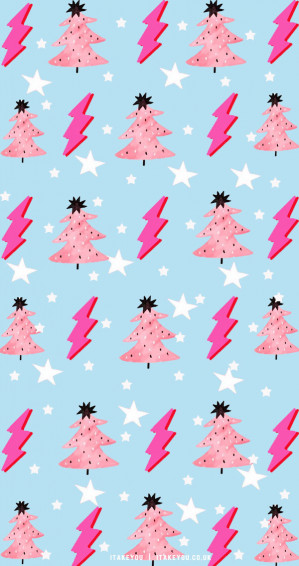 Preppy Christmas Wallpaper Ideas Pink Tree Light
