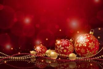 Red Christmas Background With Balls Gallery