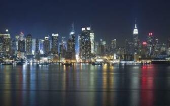 Manhattan Panorama At Night Mac Wallpaper