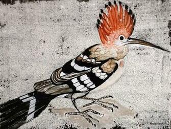 Melanie Ann Juliette Hoopoe On Oldy Worldy Background Acrylic