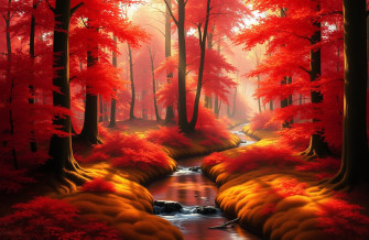 Red Forest Wallpaper
