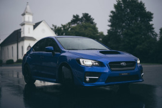 Royal Blue Glossy Subaru Wrx Sti 4k Unleashing Dynamic
