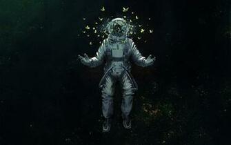 Space Astronaut Butterfly Nasa Humor Wallpaper Tablet