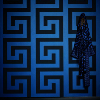 Navy Greek Key Wallpaper Versace Home