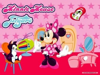 Minnie Mouse And Figaro Wallpaper