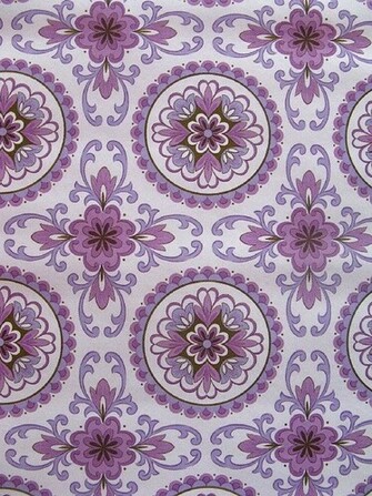 Vintage Wallpaper Mauve Medallions Per Half Yard Via