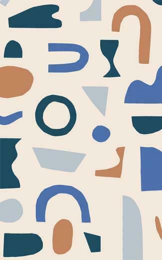 Blue Abstract Shapes Wallpaper Rustic Design Muralswallpaper