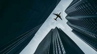 Wallpaper Of Aircraft Sky Building Skyscrapers Background HD