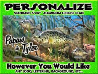 Crappie Fishing Background Personalized Monogrammed License Plate