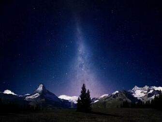 Swiss Alps Night Sky Wallpaper HD