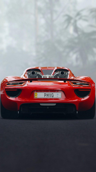 Wallpaper Porsche Sports Car Rear