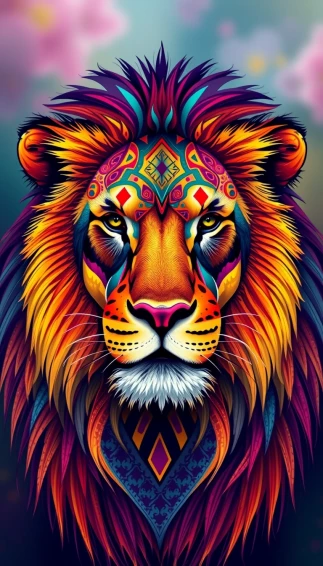 Colorful Lion Wallpaper