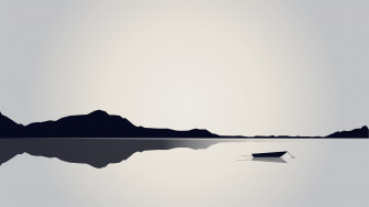Minimal Landscape Black And White Desktop Wallpaper