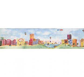 Zoomie Kids Jarboe Cartoon Town Wallpaper Border Wayfair