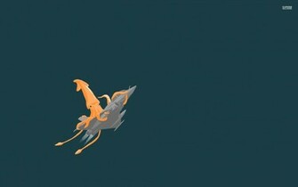 Giant Squid On A Jet Wallpaper