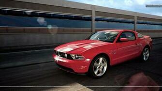 Red Ford Mustang Gt Side Front Wallpaper