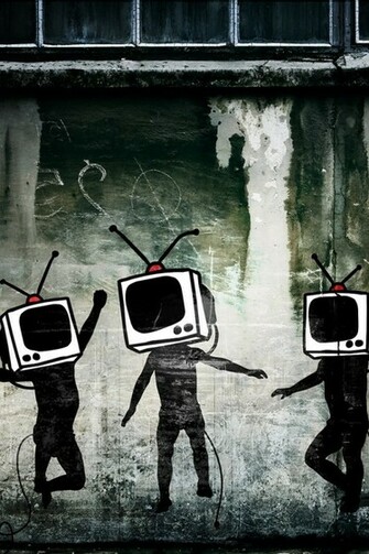 Banksy Tv Heads iPhone HD Wallpaper
