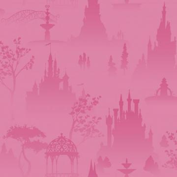 York Wallcovering Disney Princess Pink Tonal Scenic Wallpaper