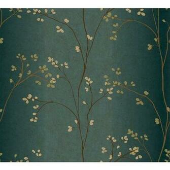 York Wallcoverings Br6224 Blue Book Vertical Blossoms Wallpaper