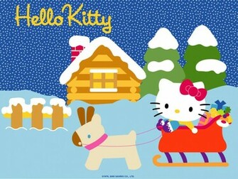 Hello Kitty Skiing Wallpaper