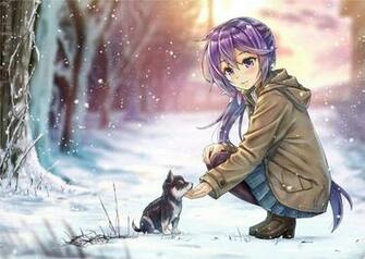 Kantai Collection Original Anime Girl Cute Dress Dog Snow