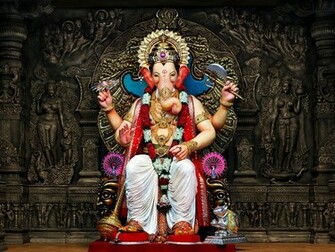 God Ganesh Supreme Wide HD Wallpaper Rocks