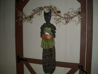Ginny Myrt Primitives Kelsey Primitive Cat Bag Holder Doll Gmp